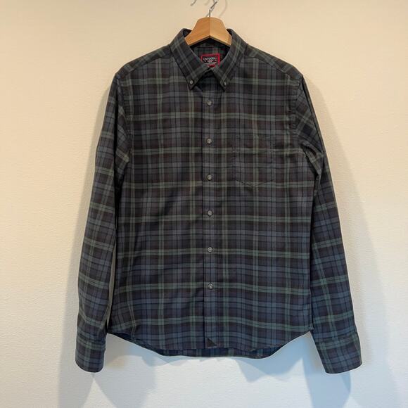 UNTUCKIT Vittorio‎ Green/Navy Plaid Flannel Button Down Shirt | Men's M Slim Fit - Picture 1 of 7